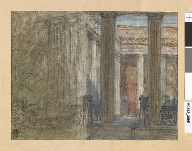 Projet d'un décor de théâtre : Atrium, Édouard Baille, 19e siècle