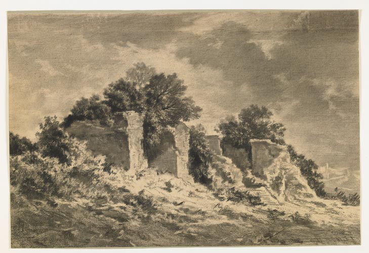 Ruines d'un temple, Louis-Georges Brillouin, 19e siècle