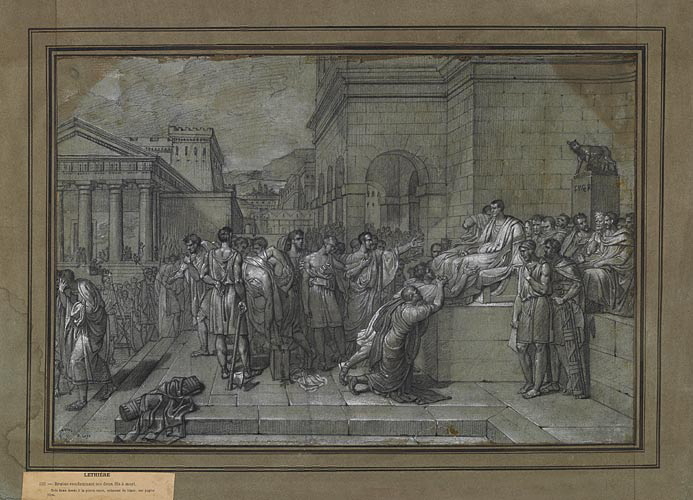 Brutus condamnant ses deux fils à mort, Guillaume Lethière, 1811 vers