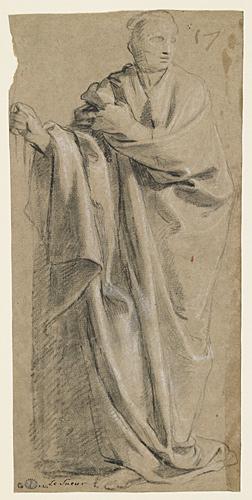 Personnage debout drapé à l'antique., Claude II Audran, 17e siècle