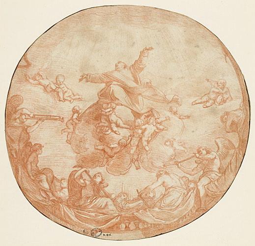 Ascension avec des anges et des musiciens, Jean Robert Ango, 17e siècle, 18e siècle