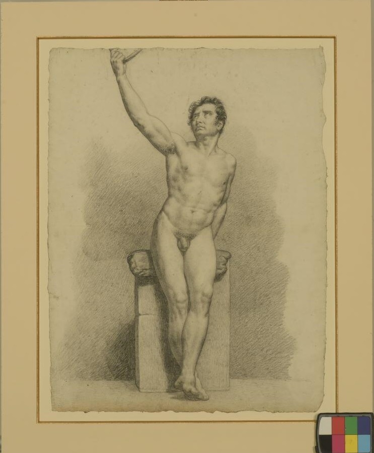 Académie d'homme au bras levé, Joseph Ferdinand Lancrenon, 1807 vers,1813
