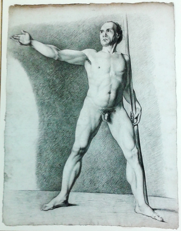 Académie d'homme au bras tendu, Joseph Ferdinand Lancrenon, 1807 vers,1813