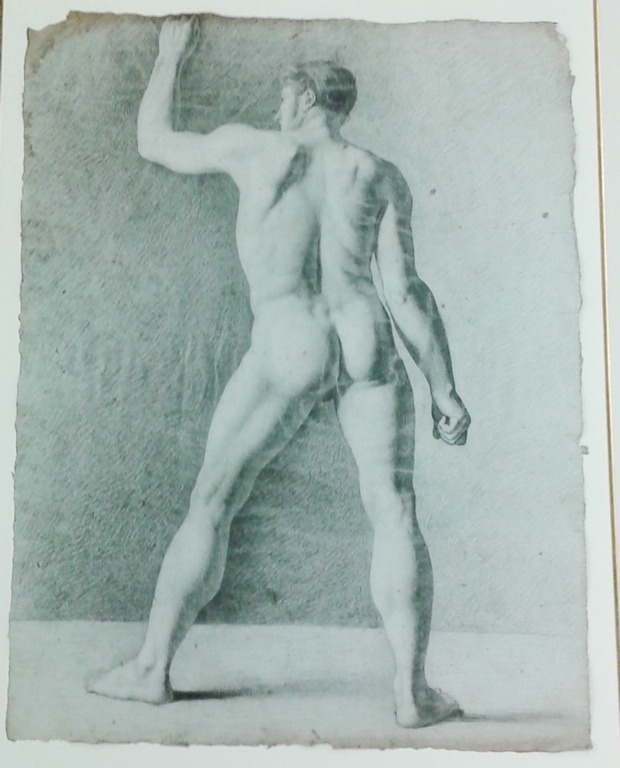Académie d'homme de dos la tête à gauche, Joseph Ferdinand Lancrenon, 1807 vers,1813