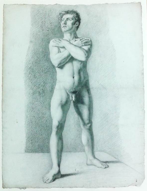 Académie d'homme les bras croisés, Joseph Ferdinand Lancrenon, 1807 vers,1813
