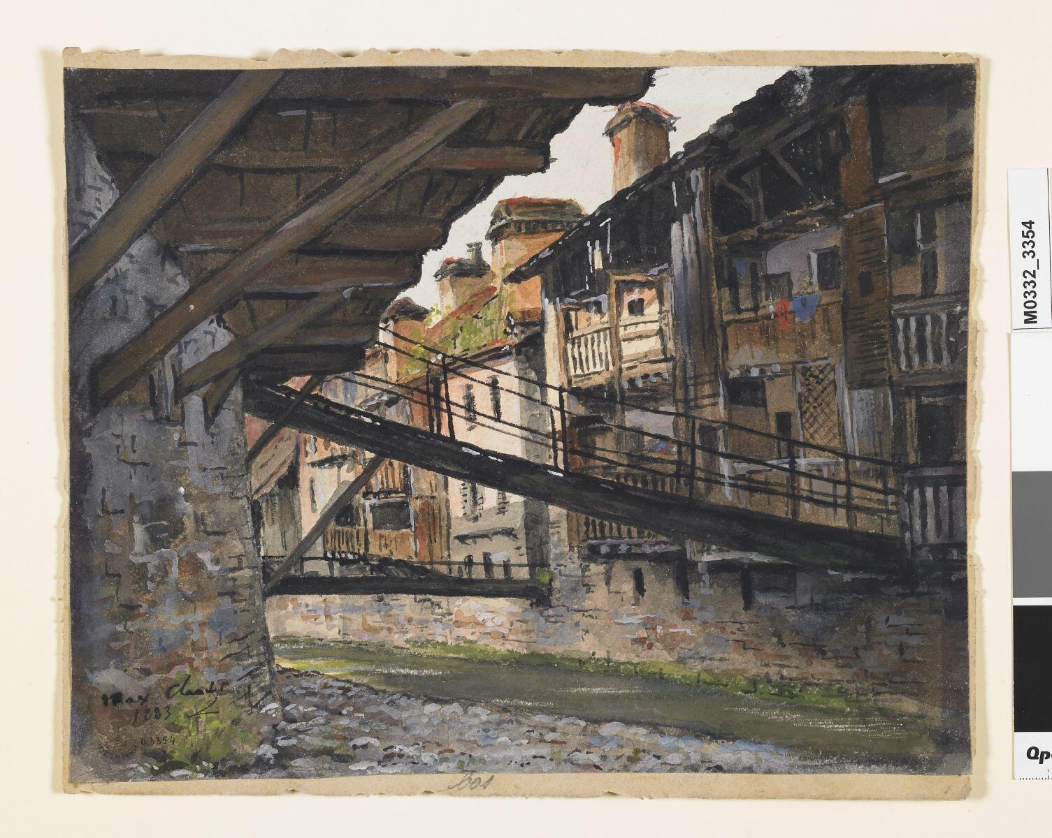 Maisons au bord de l'eau, Max Claudet, 1883