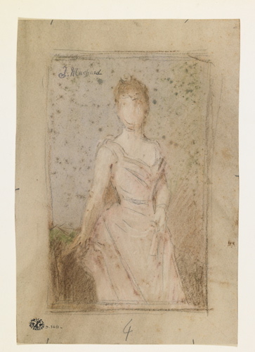 Portrait de femme à mi-jambes, Jules Louis Machard, 2e moitié 19e siècle