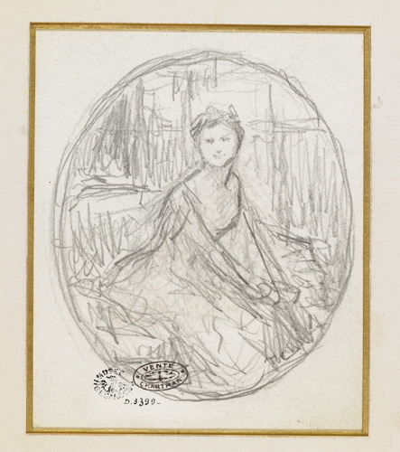 Croquis pour un portrait de femme assise_0