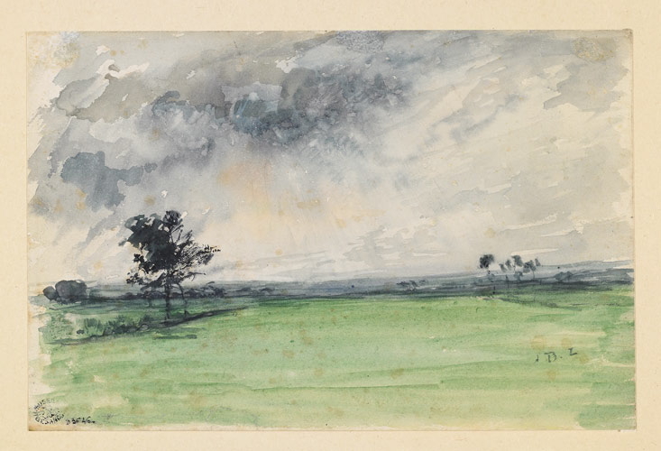 Paysage : plaine sous un ciel d'orage_0
