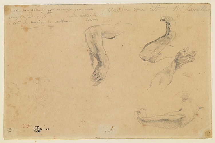 Etude de bras, Eugène Delacroix, 1833-1838