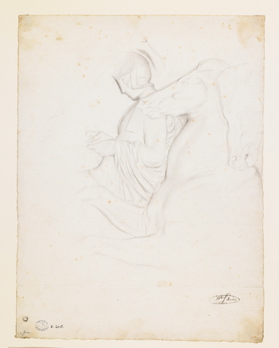 Etude d'après une sculpture antique : cavalier, Hippolyte Flandrin, 1836 vers