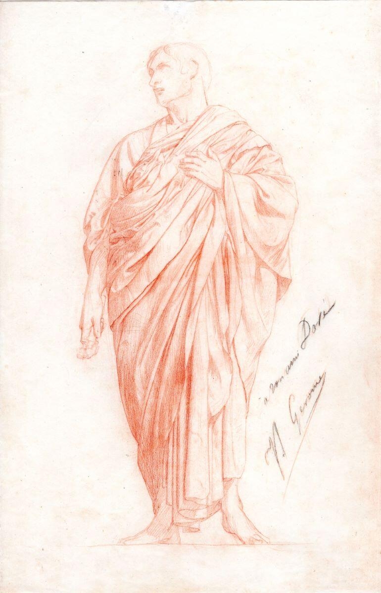 Etude d'homme drapé à l'antique, Jean Léon Gérôme, 1852 - 1854