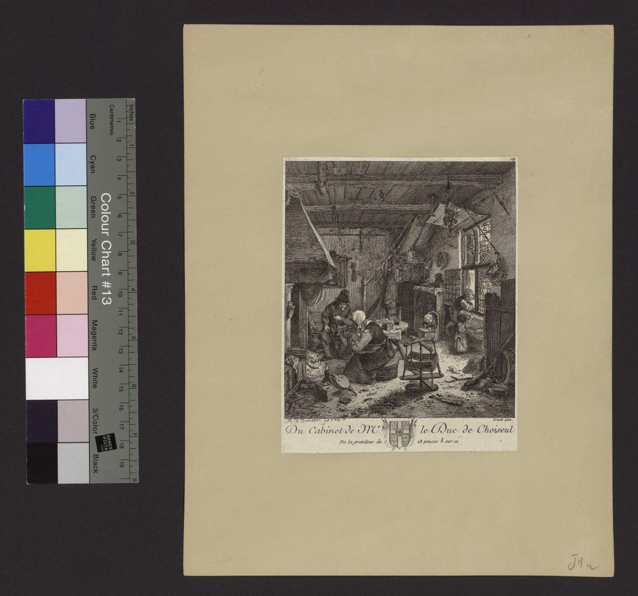 Intérieur d'une maison de paysans hollandais, Balthasar Anton Dunker, 1770