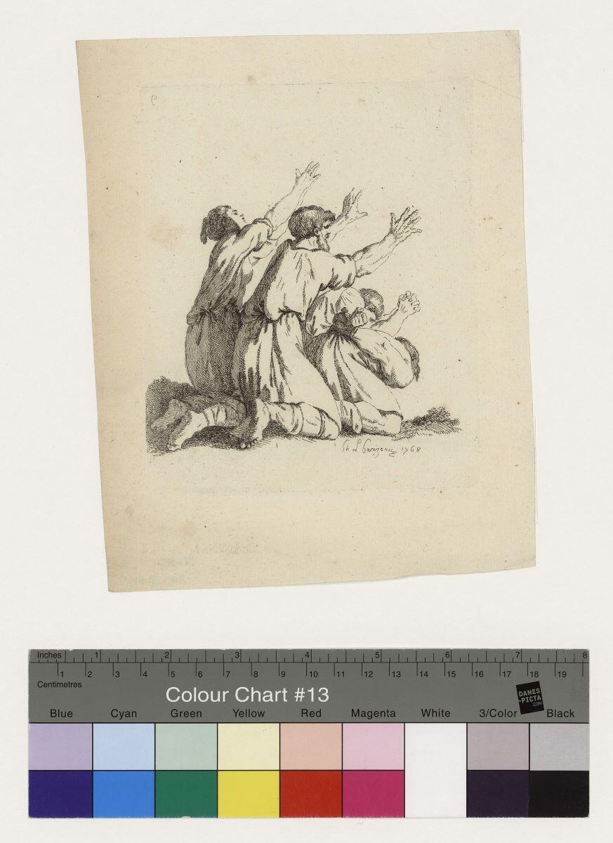 Quatre figures à genoux, Philippe-Louis Parizeau, 1766-1768