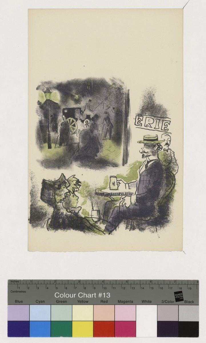 Scène de rue (haut) et Au café (bas), Emilio Grau-Sala, 1940