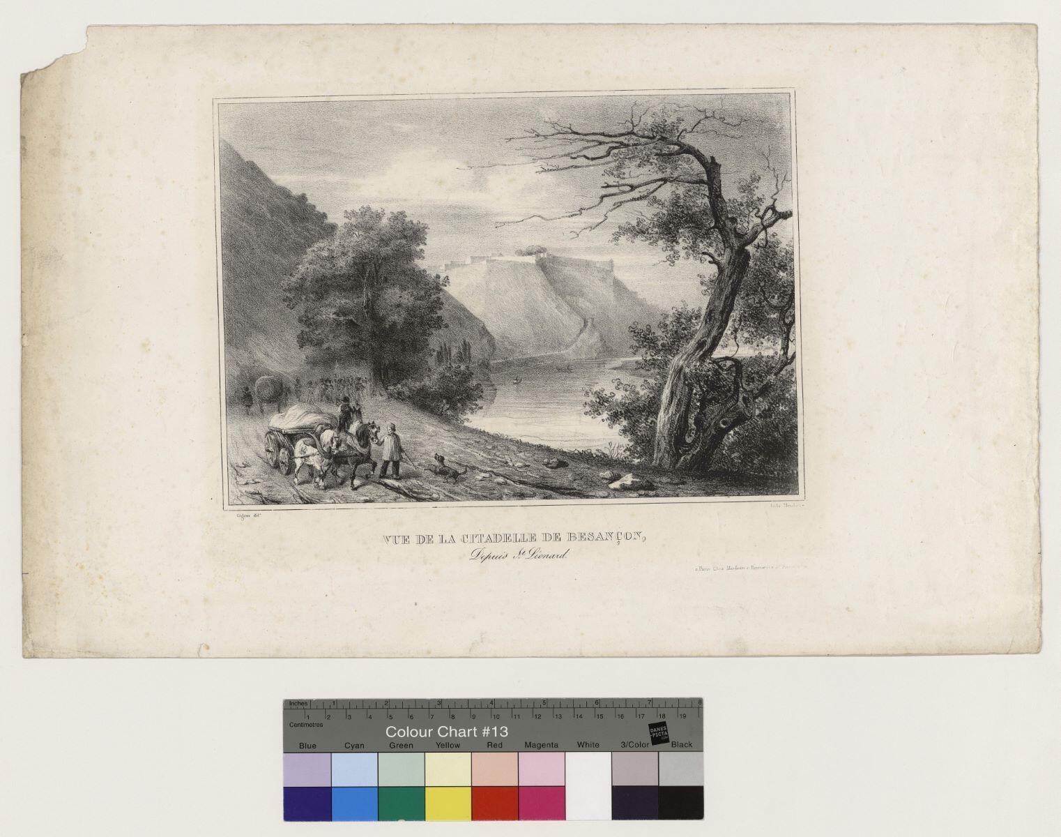 Vue de la Citadelle de Besançon, depuis St Léonard, Jean Gigoux, 1828