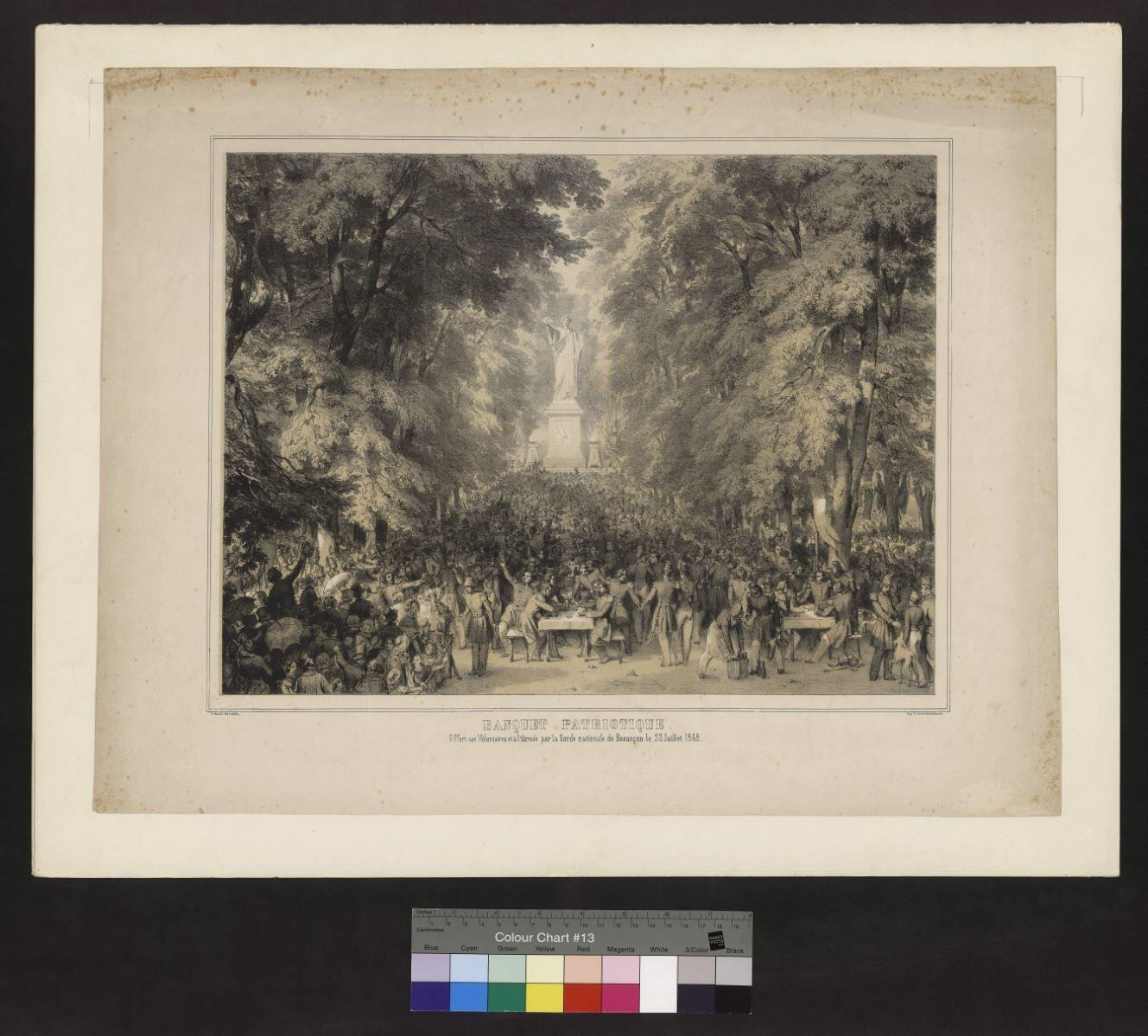 Banquet patriotique offert aux volontaires et à l'armée par la garde nationale de Besançon le 23 juillet 1848, Édouard Baille, 1848