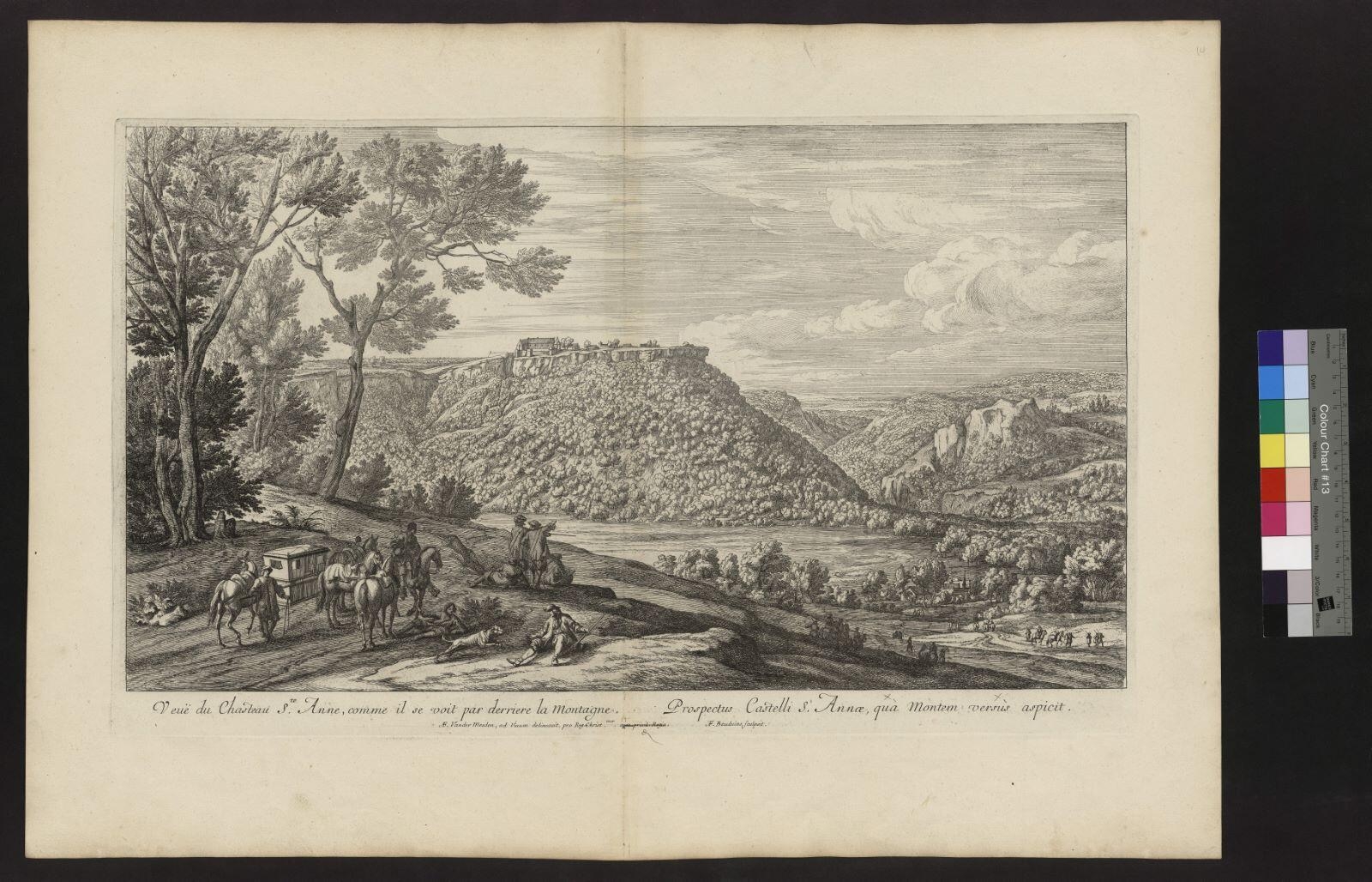 Vue du château Sainte-Anne comme il se voit par derrière la montagne, Adriaen Frans Boudewyns, 1674-1678