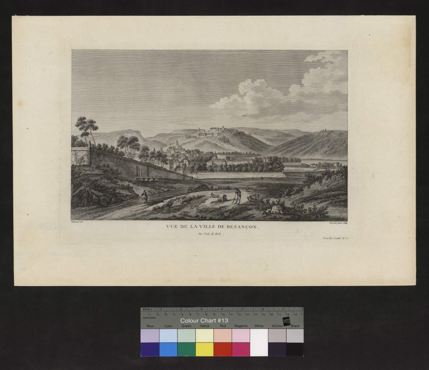 Vue de la ville de Besançon, du côté de Dole, Marin Fessard, 1789 vers
