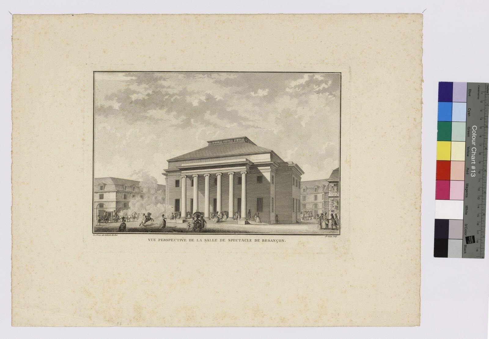 Vue perspective de la salle de spectacles de Besançon, Joseph Varin, 1785 vers