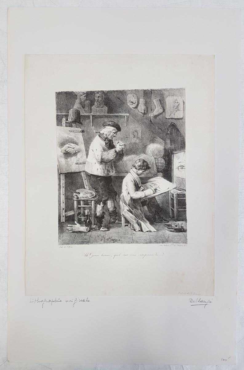 Croquis lithographiques : Ah ! Jeune homme, quel état vous entreprenez là … !, Hippolyte Bellangé, 1824