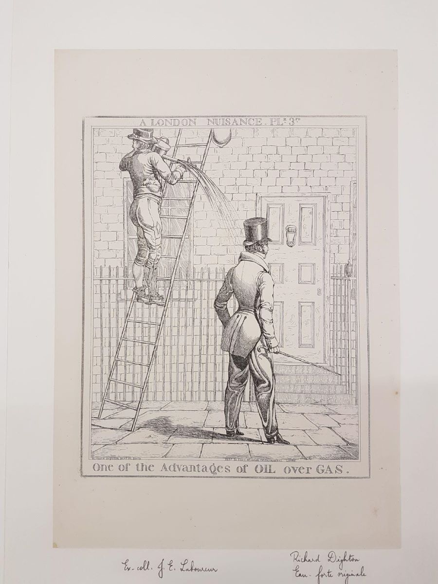One of the Advantage of Oil over Gas (A London Nuisance, pl. 3), Richard Dighton, 1ère moitié 19e siècle