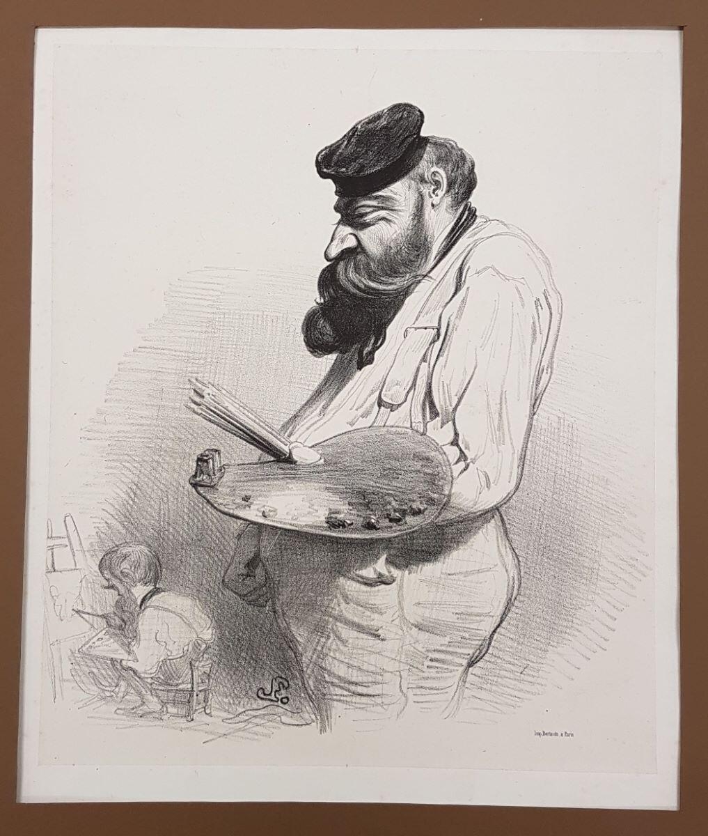 Caricature des peintres Gustave Courbet et Horace Vernet_0
