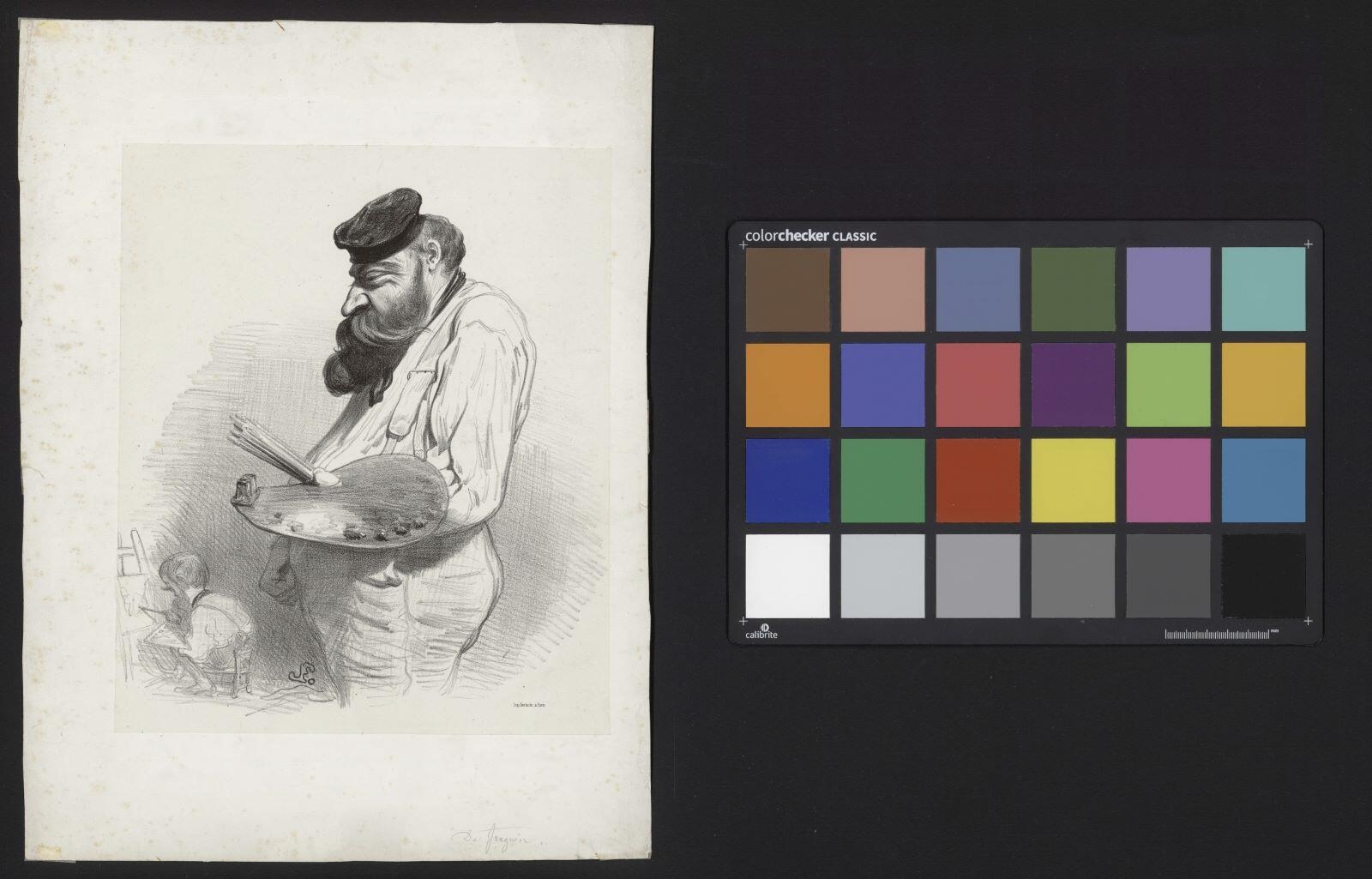 Caricature des peintres Gustave Courbet et Horace Vernet_1
