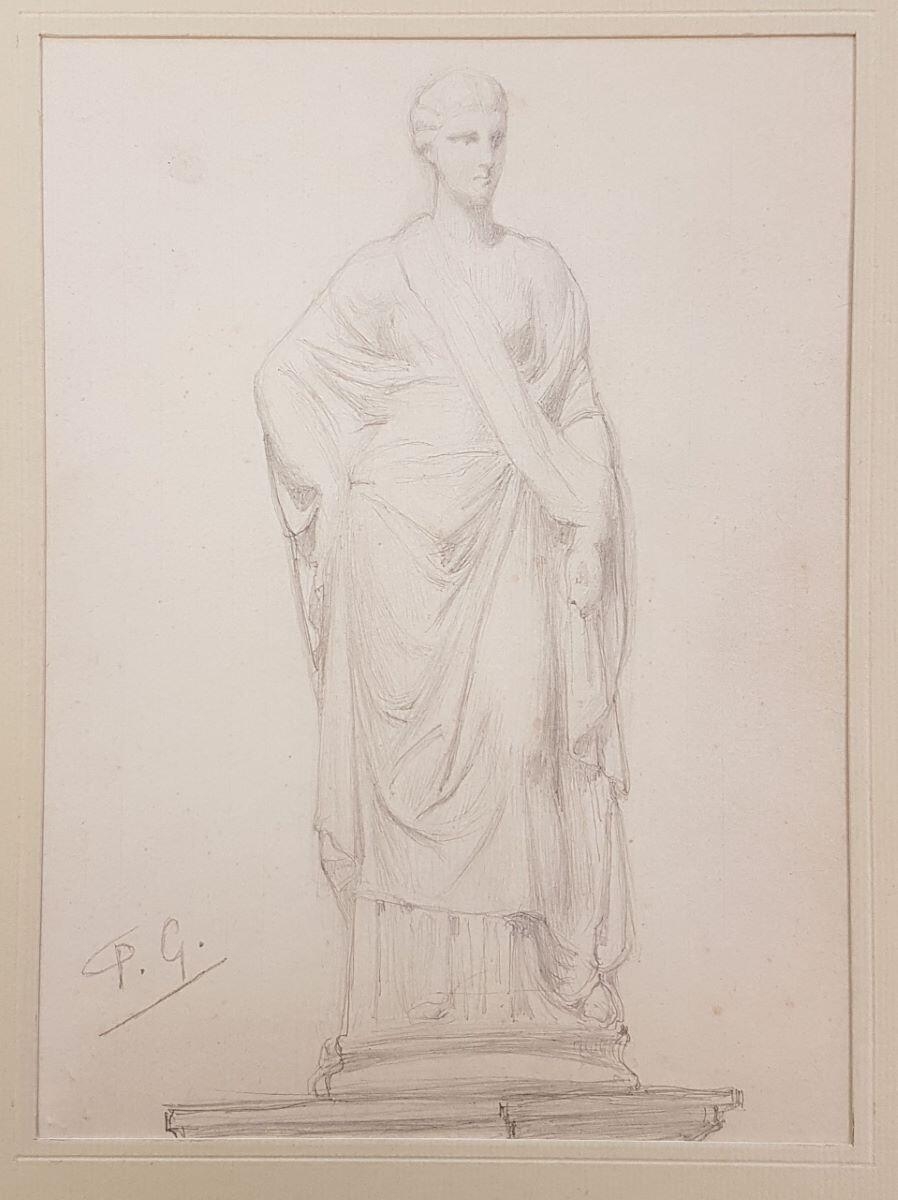 Etude d'une statue drapée à l'antique, Félix Henri Giacomotti, 19e siècle