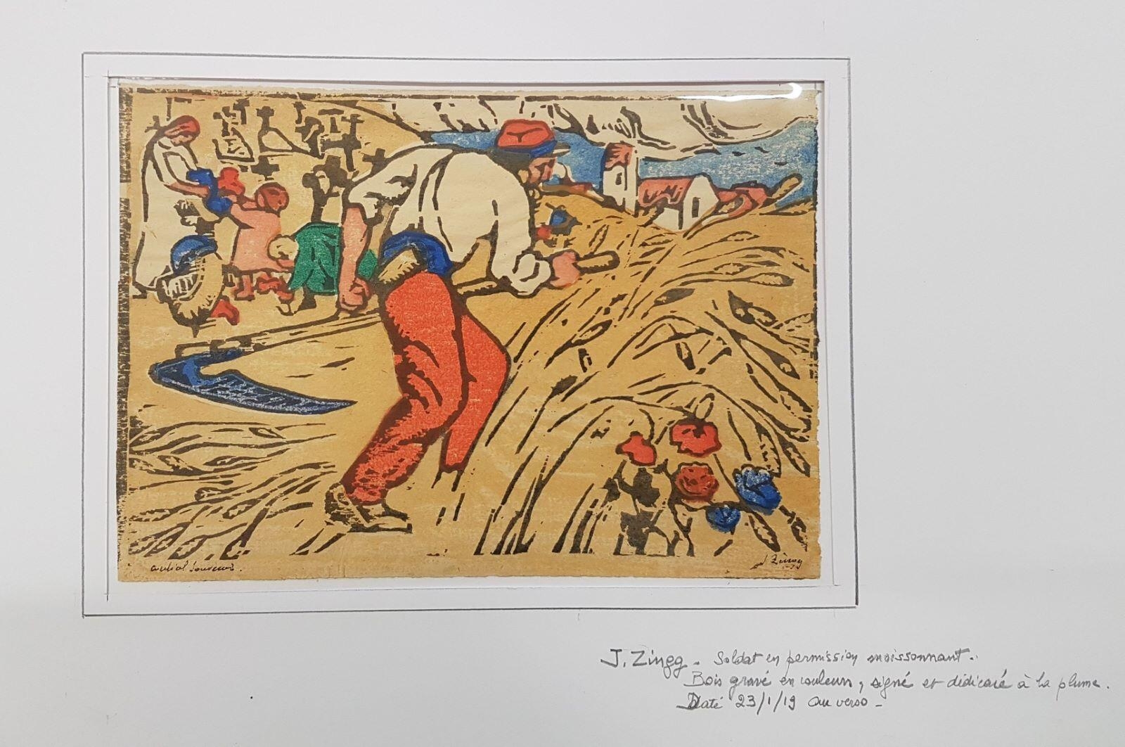 Soldat en permission moissonnant, Jules-Émile Zingg, 1919
