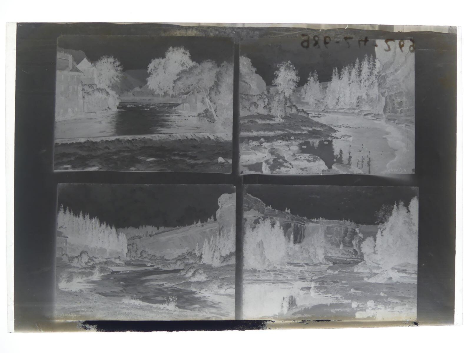 Photographie de quatre paysages peints_1