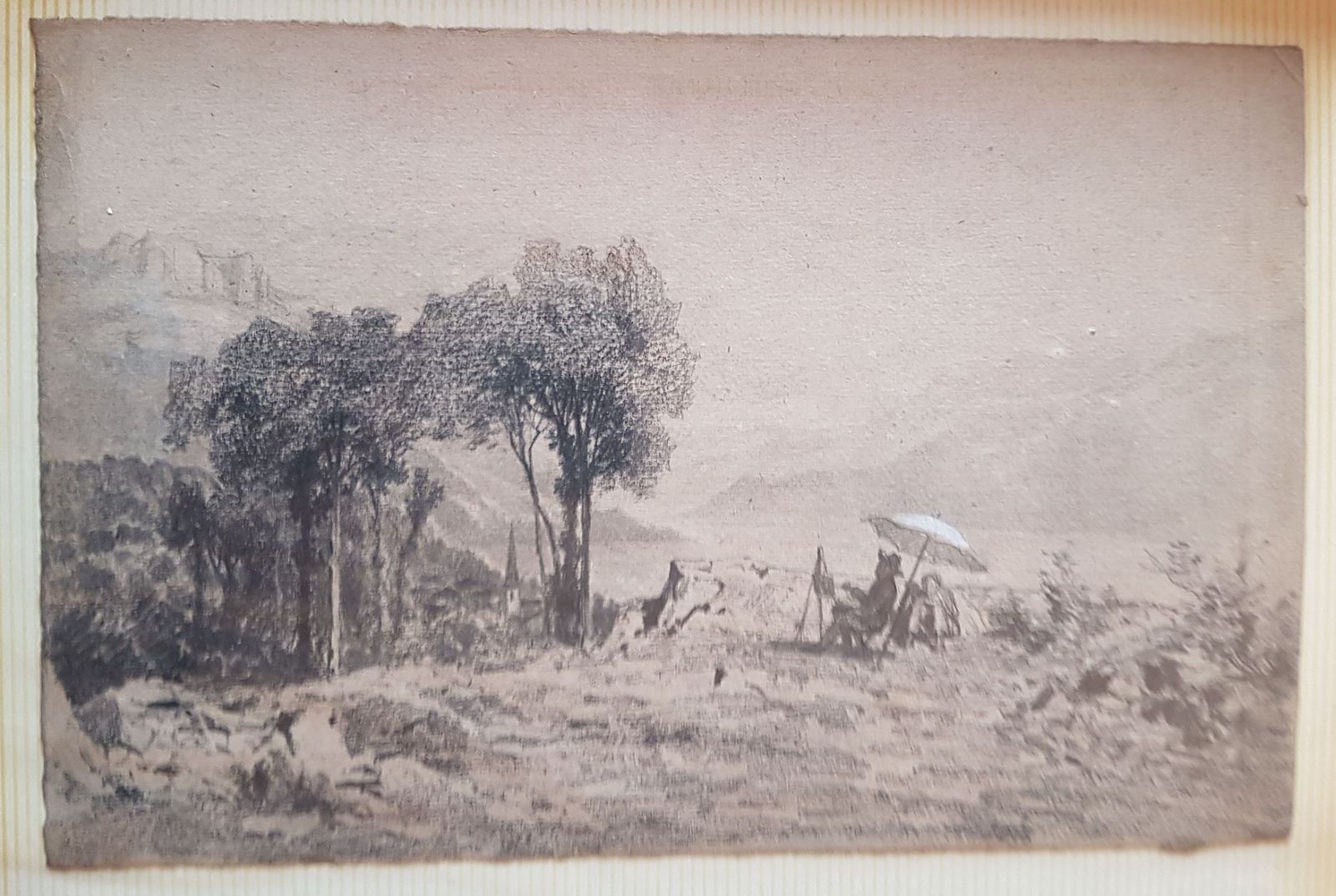 Le peintre au bord du lac, Antonin Fanart, 2e moitié 19e siècle