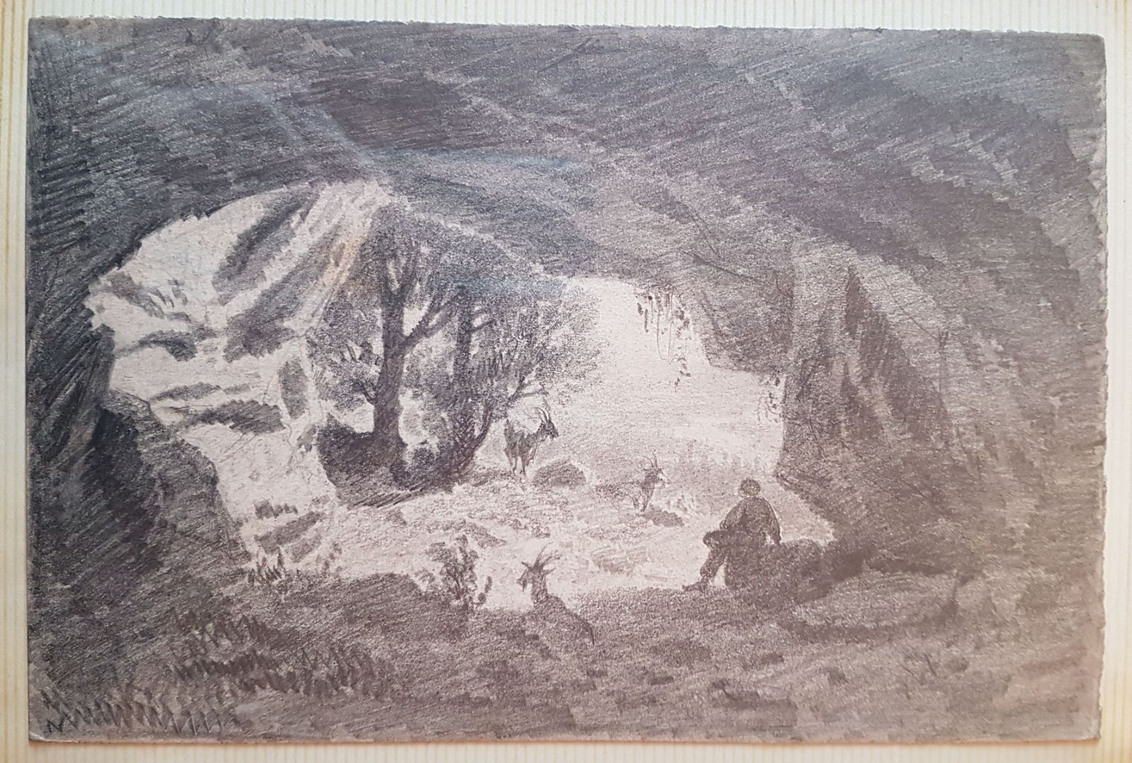 L'entrée de la grotte, Antonin Fanart, 2e moitié 19e siècle