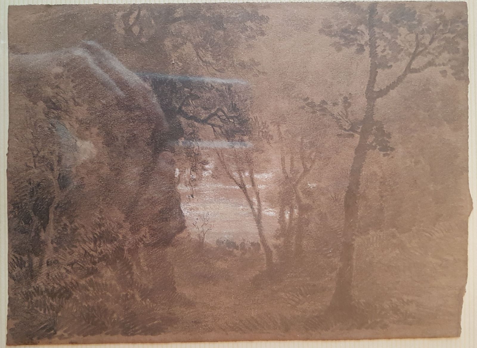 Paysage au gué, Antonin Fanart, 2e moitié 19e siècle