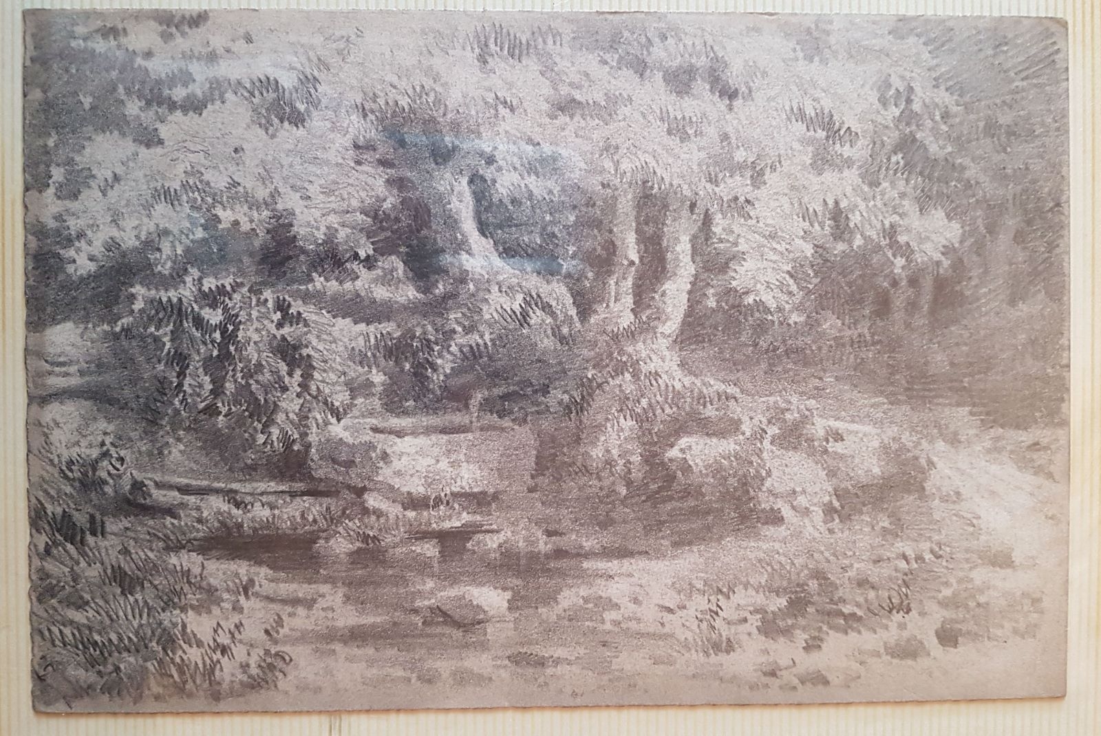L'abreuvoir dans le bois, Antonin Fanart, 2e moitié 19e siècle