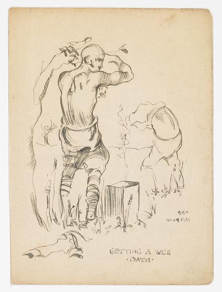Getting a wee bath, Albert Alexander Smith, 1918