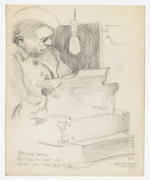 Charlie Wall getting in a bit of news on the old box, Albert Alexander Smith, 1919 vers