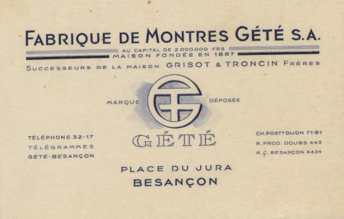 Fabrique de montres Gété S.A._0