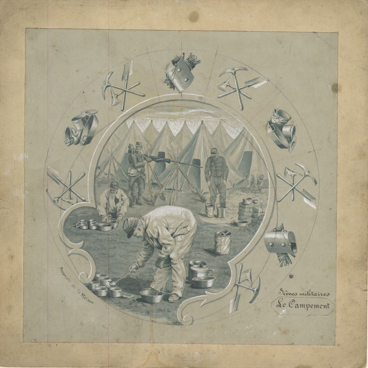 Décor de boîte de montre (titre factice), ETABLISSEMENTS FRAINIER, 1900 vers