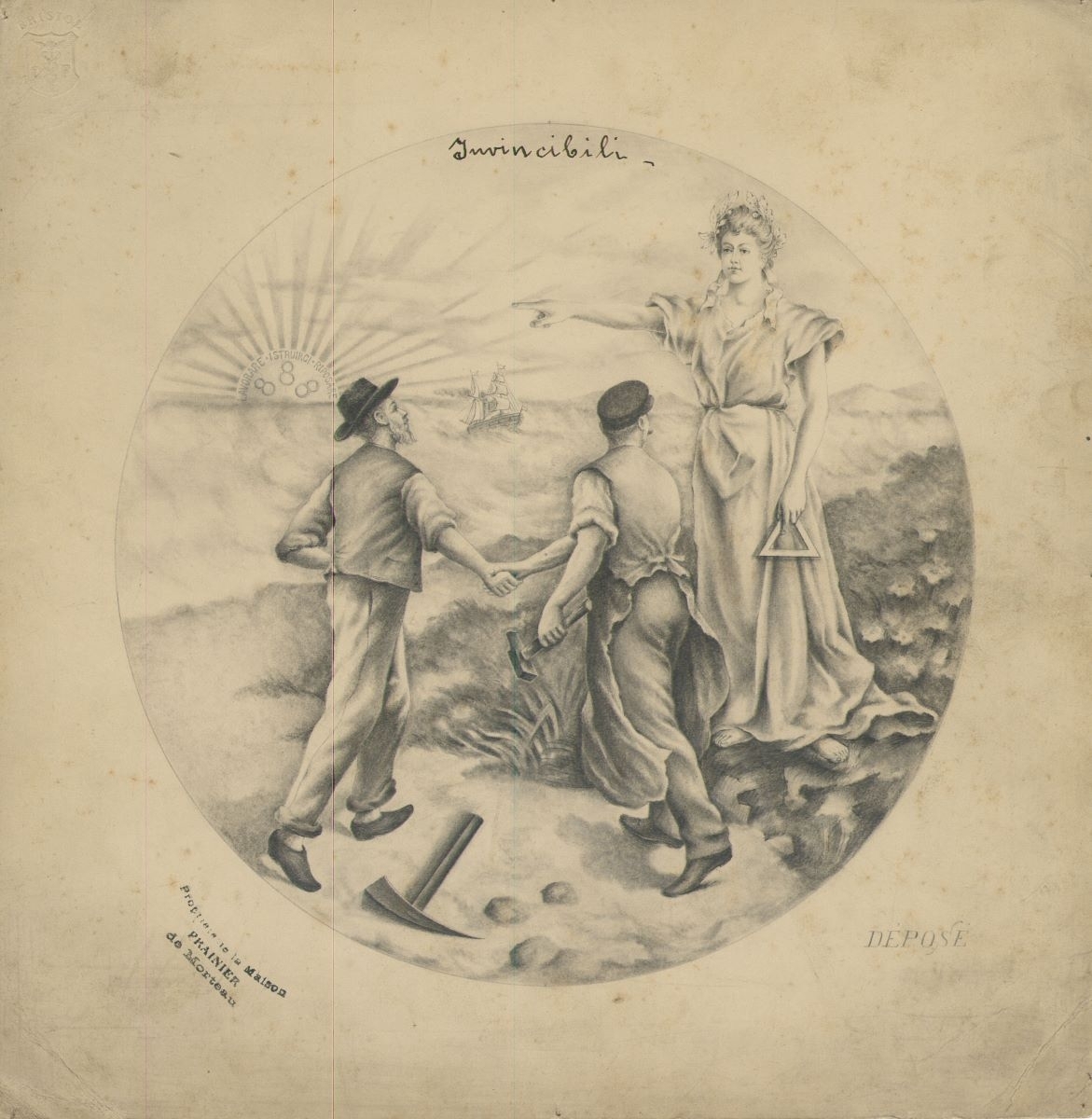Décor de boîte de montre (titre factice), ETABLISSEMENTS FRAINIER, 1900 vers