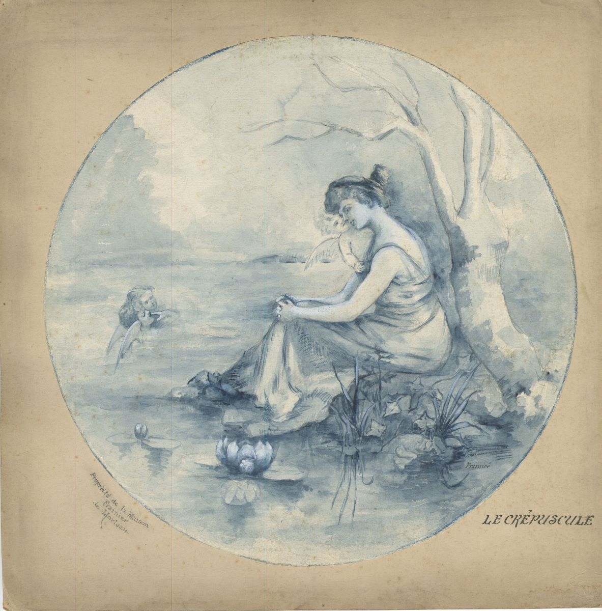 Décor de boîte de montre (titre factice), ETABLISSEMENTS FRAINIER, 1900 vers