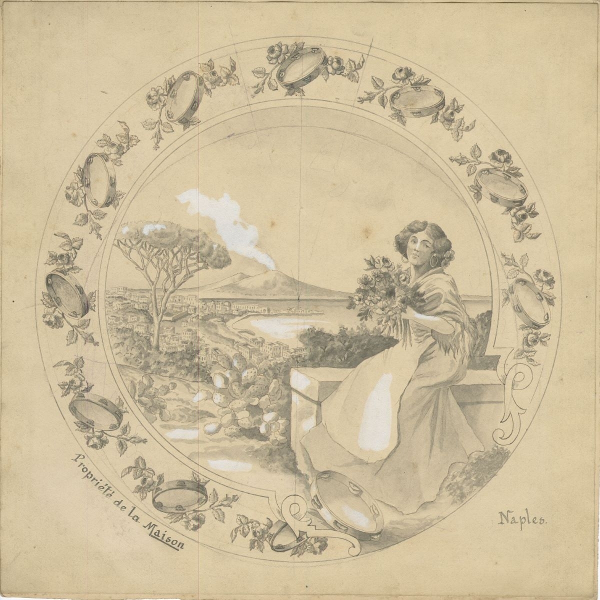 Décor de boîte de montre (titre factice), ETABLISSEMENTS FRAINIER, 1900 vers