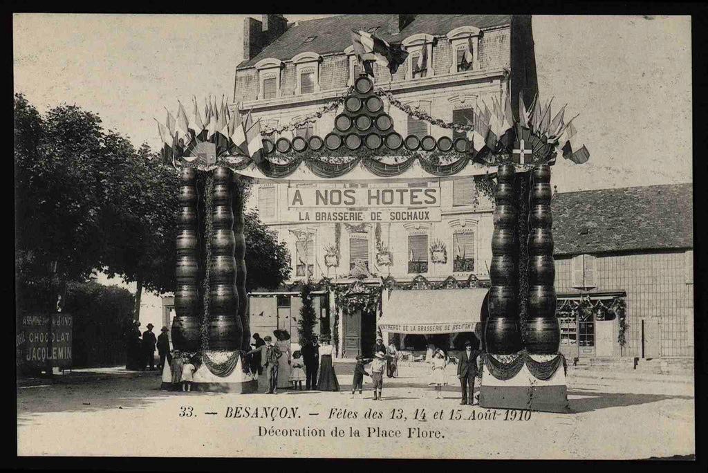 BESANÇON - Fêtes des 13, 14 et 15 Août 1910 - Décoration de la Place Flore_0