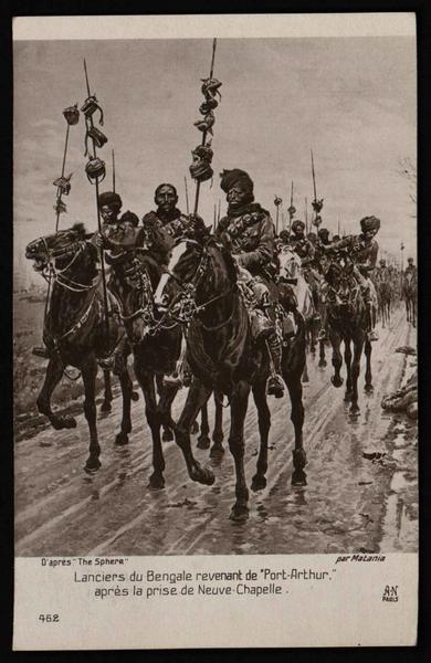 Lanciers du Bengale revenant de Port-Arthure, après la prise de Neuve Chapelle_0