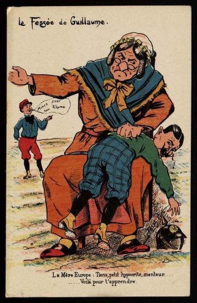 La Fessée de Guillaume / La Mère Europe : Tiens, petit hypocrite, menteur...Voilà pour t'apprendre_0