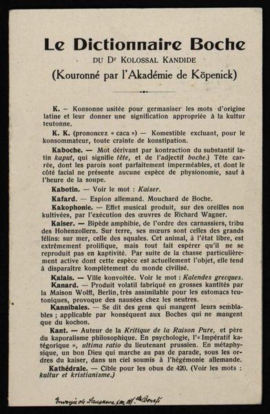 Le Dictionnaire Boche DU DR KOLOSSAL KANDIDE (Kouronné par l'Akadémie de Köpenick)_0