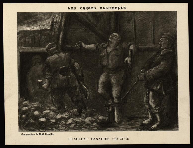 LES CRIMES ALLEMANDS / LE SOLDAT CANADIEN CRUCIFIE_0