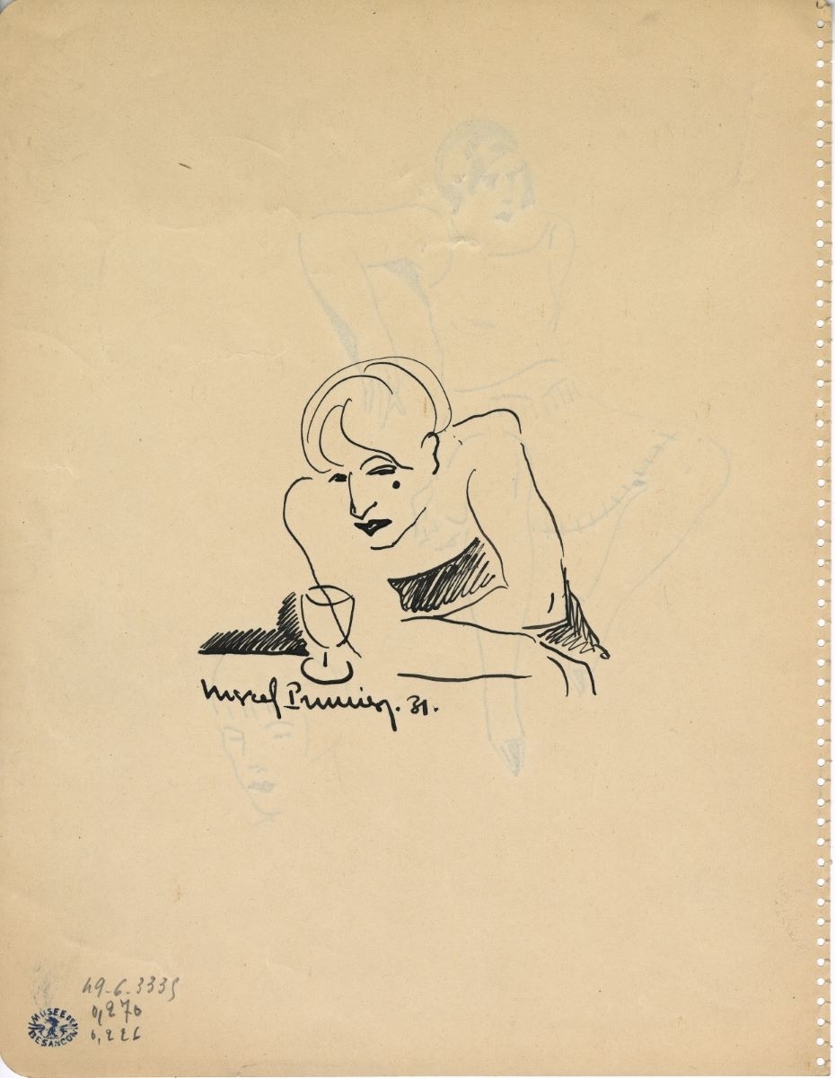 Une femme assise au bar (titre factice), Marcel Prunier, 1931