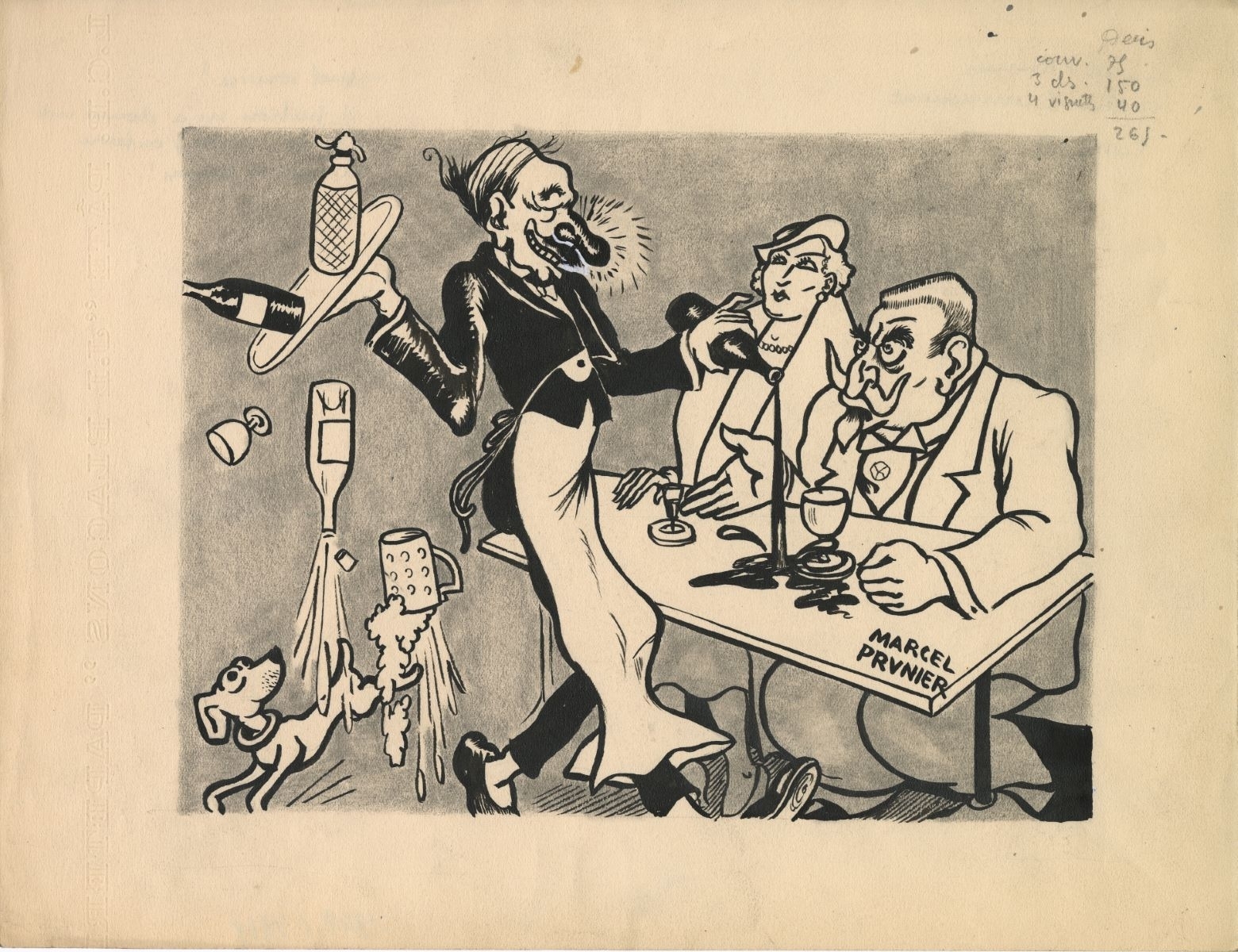 Un serveur ivre (titre factice), Marcel Prunier, 1ère moitié 20e siècle