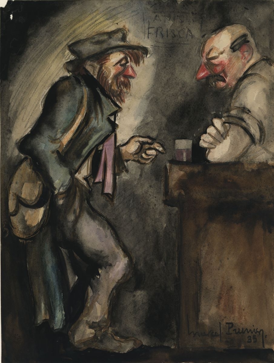 Deux hommes au bar (titre factice), Marcel Prunier, 1935